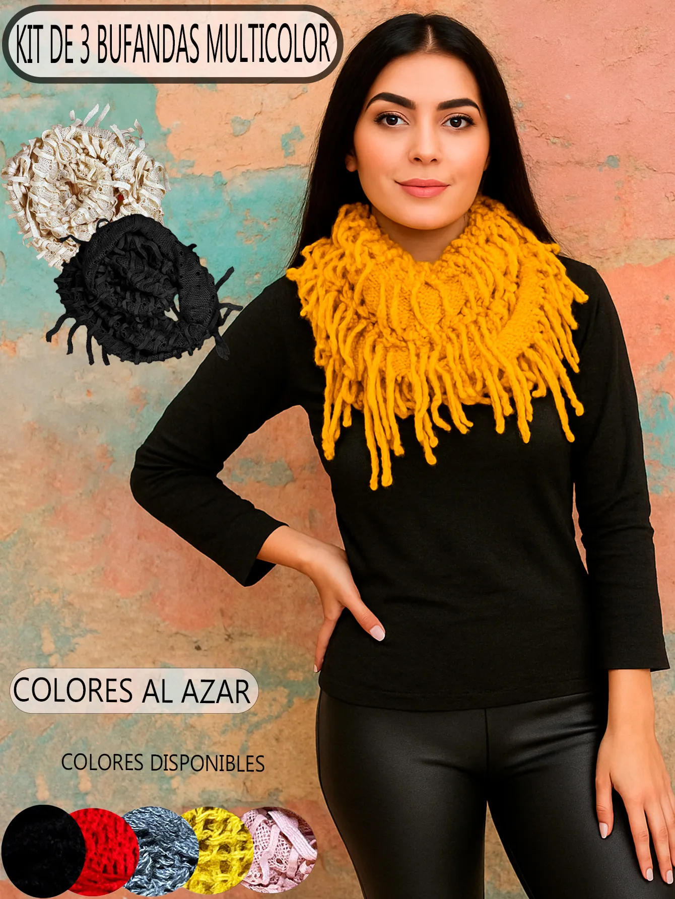 BUFANDAS 3 PIEZAS 3573